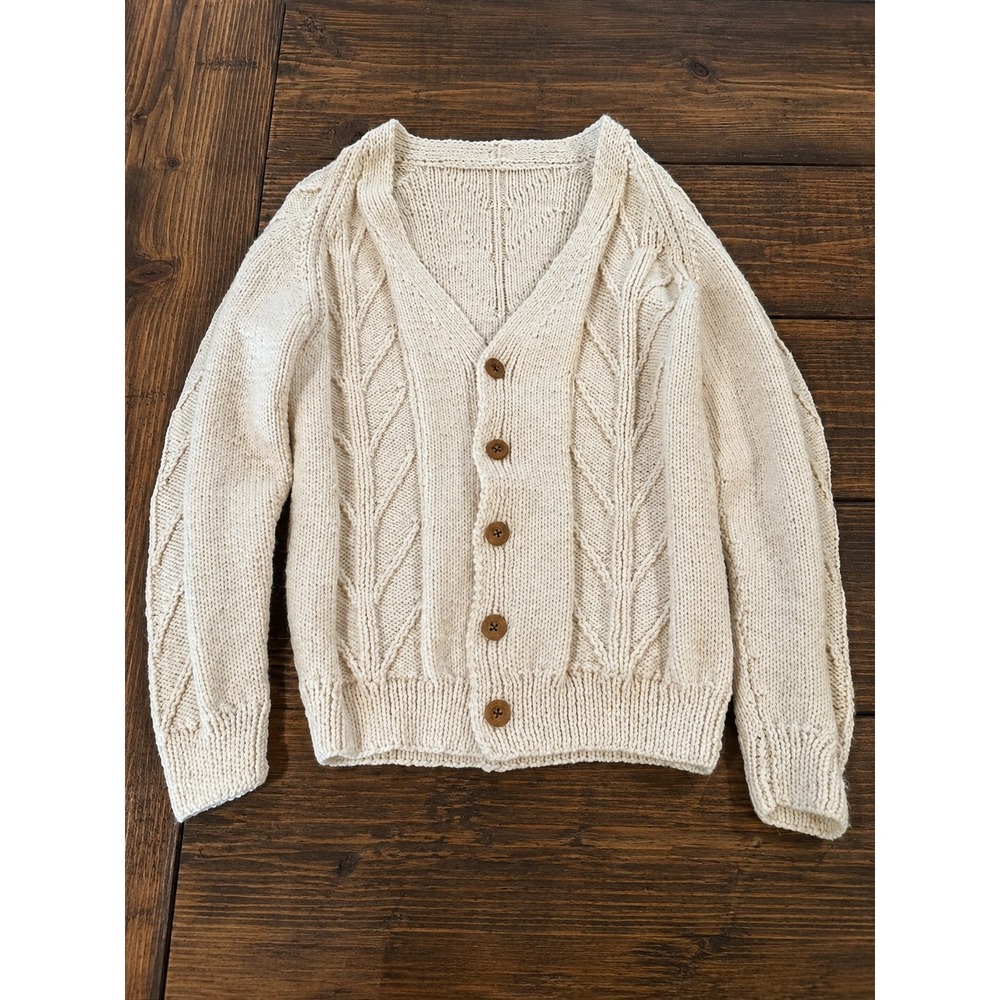 Cozy V-Neck Button Front Cardigan Sweater - Cream